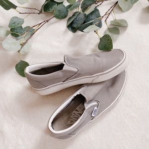 gray slip on canvas vans size 6.5 women’s